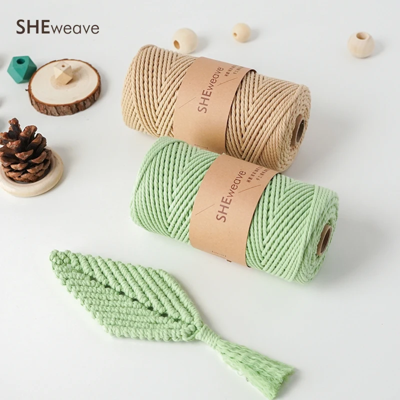 Веревка для макраме 3 мм из натурального хлопка шнур × 100 м веревка настенная