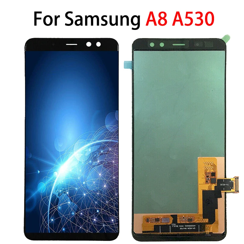 

ЖК-дисплей 5,6 дюйма для Samsung Galaxy A8 2018 A530 A530F A530DS A530N SM-A530N, ЖК-дисплей и сенсорный экран с дигитайзером в сборе, замена