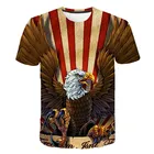 Футболка мужская с графическим принтом, крутая быстросохнущая Повседневная рубашка в стиле хип-хоп, с коротким рукавом, с принтом орла, в стиле Харадзюку, лето