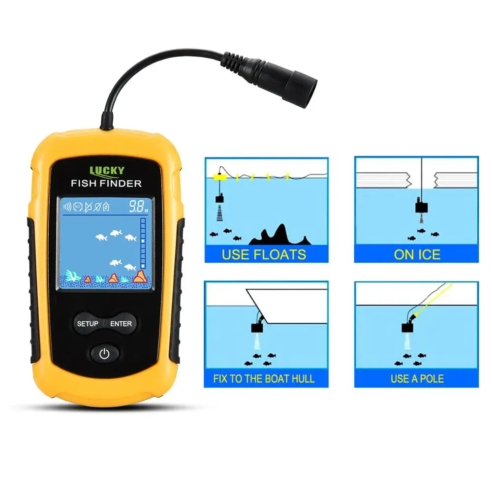 FFC1108-1 Alarm 100M Portable Sonar Fish Finders Fishing lure Echo Sounder Finder Lake Sea | Спорт и развлечения