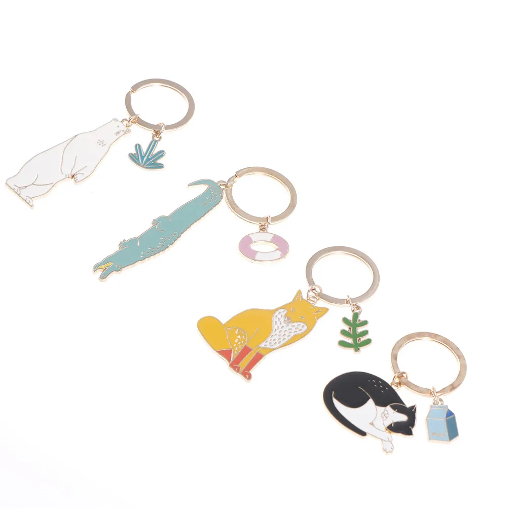 Брелок животное собака черный кот котенок медведь крокодил брелок Лисичка корги