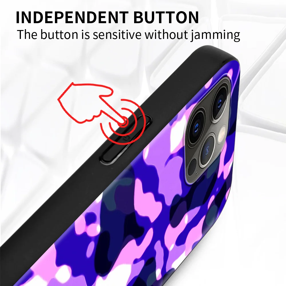 Мультяшный камуфляжный чехол для телефона iPhone 13 12 11 Pro XR Max X 8 7 6s 6 Plus SE2020 черный из