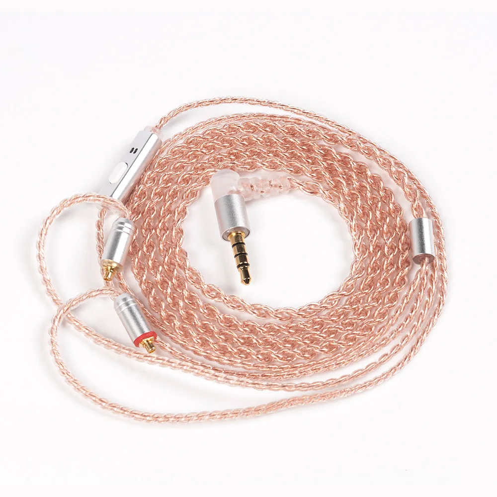 4-жильный медный кабель Keephifi KBEAR с микрофоном 2-контактный разъем QDC/TFZ/MMCX 3 5 мм Hi-Fi