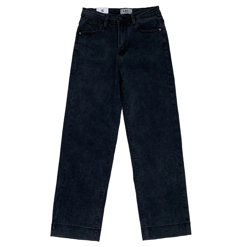 

Women's Jeans E Girl Black Grey Streetwear Femme High Waist Denim Trouser Y2k Baggy Classic Leisure Straight Pants For