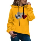 Женская толстовка с длинным рукавом и принтом в виде сердца