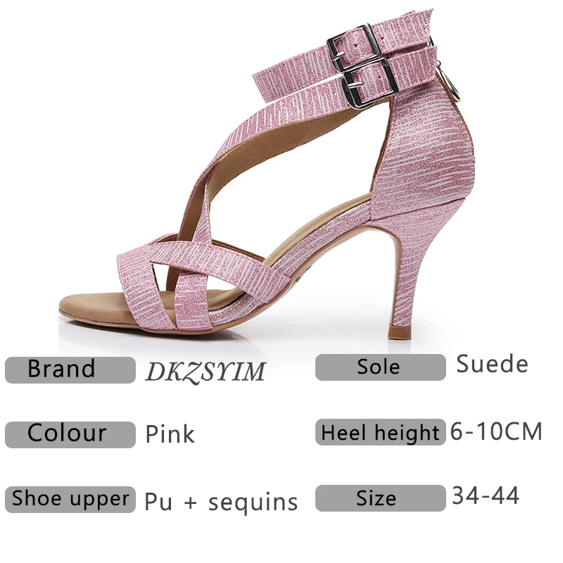 Женские вечерние танцевальные туфли DKZDYIM из искусственной кожи и сатина с мягкой