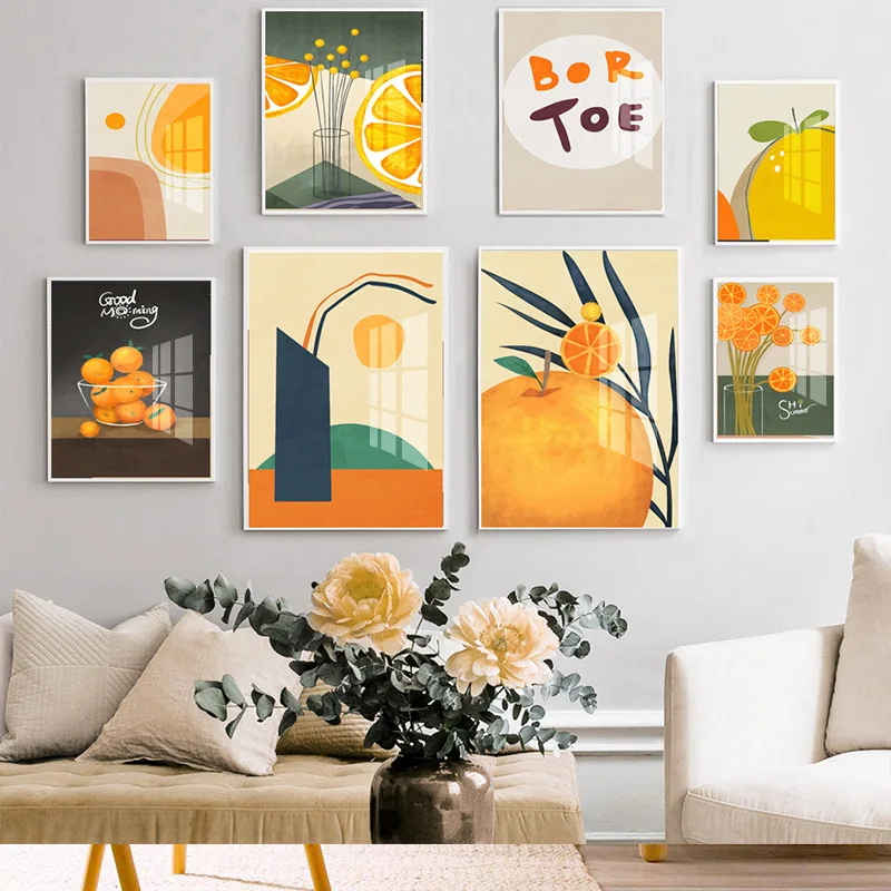 

Europe Fruit Orange Letter Canvas Decorative Painting Poster Picture Album Photo Home Decor Wall Art Room Decoration Accessories