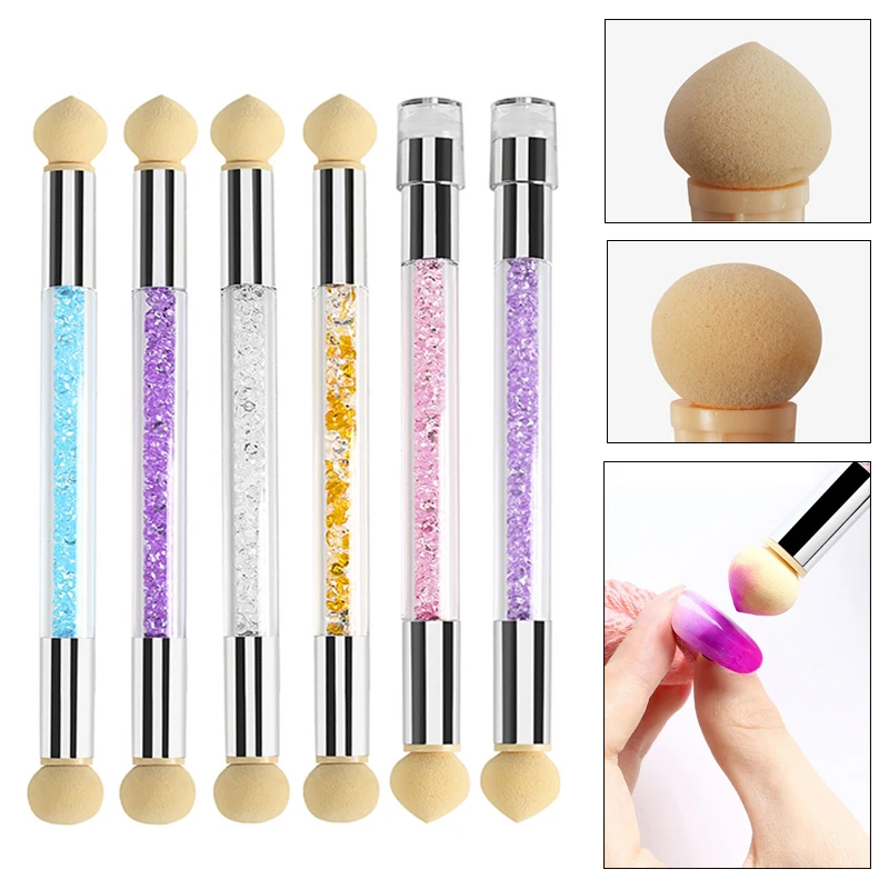 

1Pc Double-ended Nail Brush Set Gradient Sponges Nail Art Brushes Painting Pen Acrylic Gel Glitter Powder Picking Dotting Tools