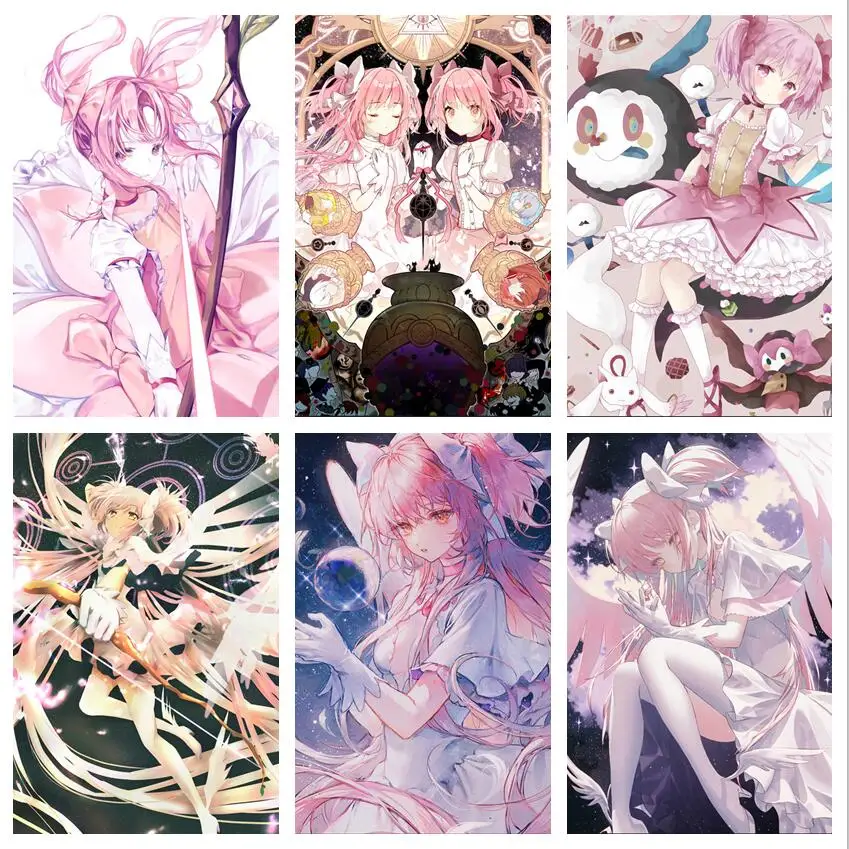 

WTQ Canvas Painting Anime Posters Puella Magi Madoka Magica Retro Poster Wall Decor Wall Art Picture Room Decor Home Decor