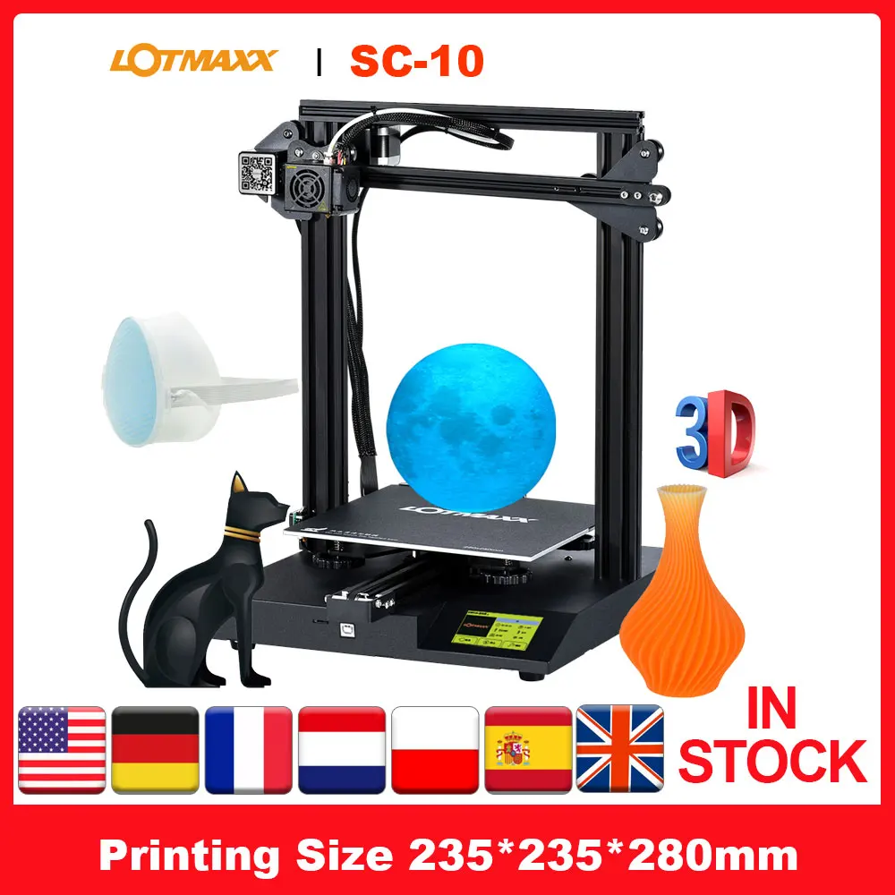 LOTMAXX SC-10 3D-принтеры комплект Бесшумная печать 235*235*280mm объем сборки встроенный