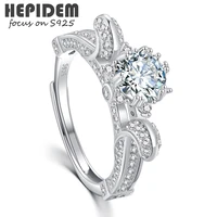 hepidem 100 1ct 6 5mm d moissanite 925 sterling silver rings 2022 new diamond test passed jewelry women s925 wedding gift 1566