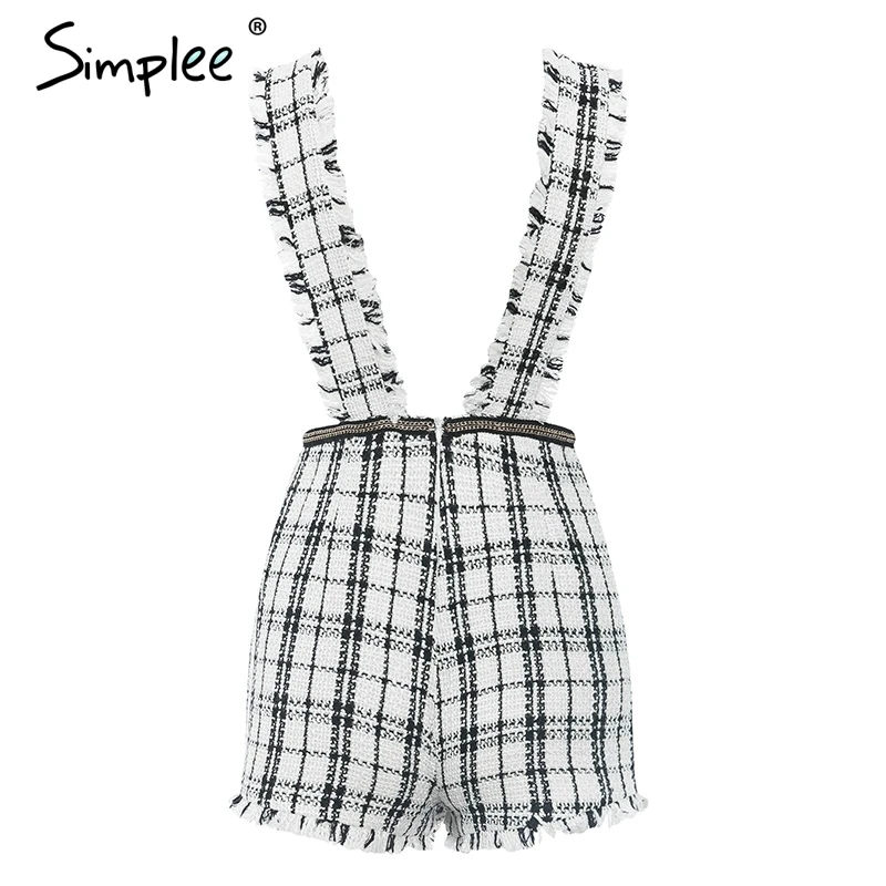 Simplee A-Line твидовый плед женский короткий юбка жилет Осень зима повседневная женская юбка ремень женская мини-юбка