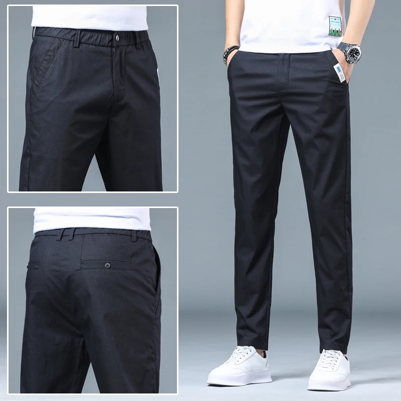 

Luren 2021 Brand Men's Thin Trousers Men Pants for Male Casual Straight Breathable Men Clothes Track Joggers Man Trouser Size