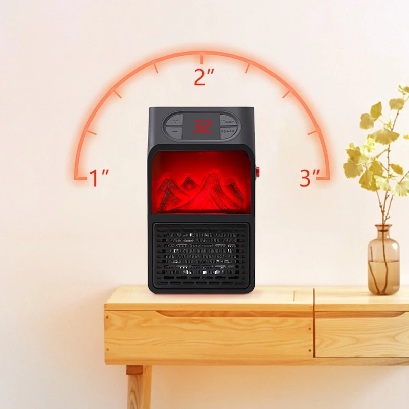 Электрический Настенный мини обогреватель с эффектом пламени штепсельная вилка