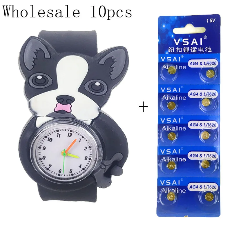 

Wholesale 10 Pieces of 16 Different Styles Cartoon Children's Watch Dog Radish Fox Style Sports Quartz Kids Watch Boy Girl Clock
