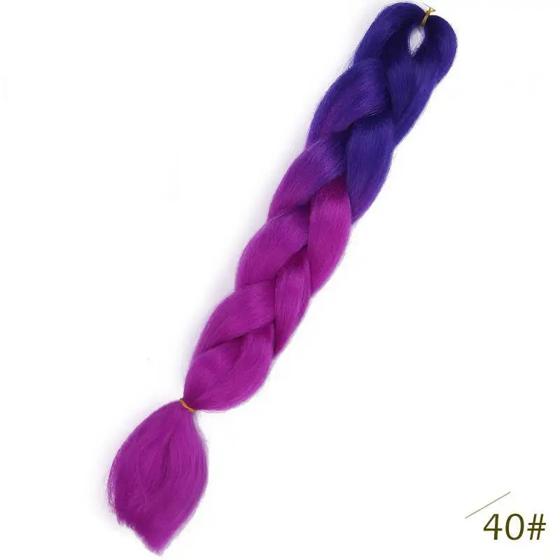 T1B/33 Элегантные Музы Омбре Джамбо косички волос синтетические волосы косички коробка для наращивания косички волосы желтый prupple розовый серый цвета 24 дюйма - Цвет: T1B/33