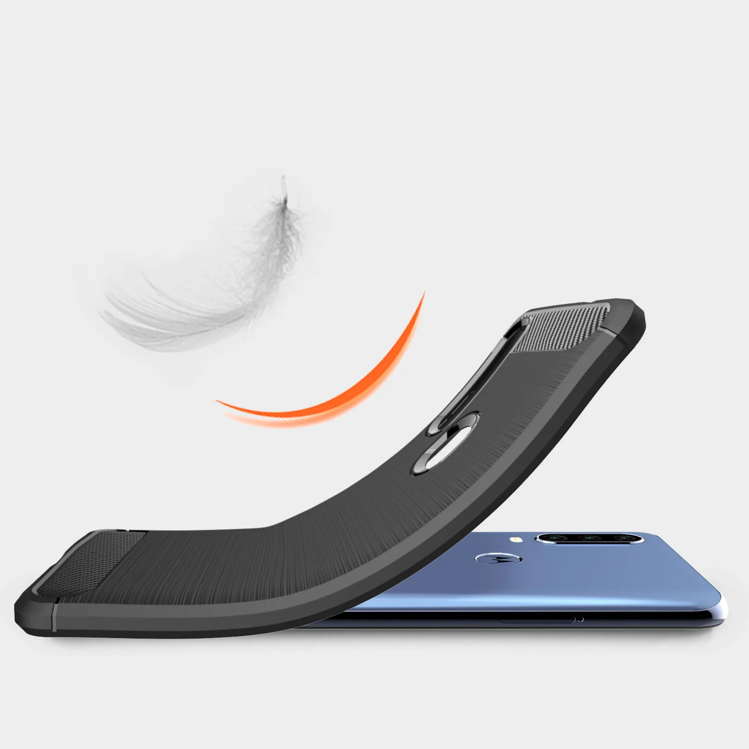 Для Motorola One Action Case мягкий силиконовый Полный чехол матовый Стиль углеродного