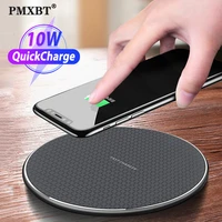 10w qi wireless charger for iphone 12 11 pro xs max mini x xr 8 induction fast wireless charging pad for samsung s8 s9 s10 note