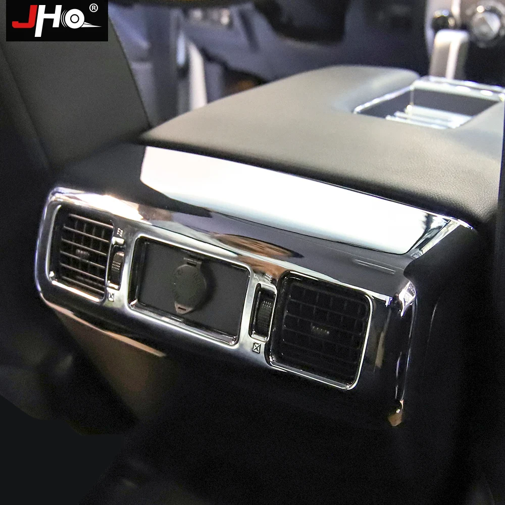 

JHO ABS Chrome Carbon Grain Rear Armrest Vent Overlay Cover Trim For Toyota Tundra 2014 -2020 15 16 17 18 19 Car Accessories