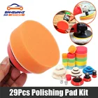 Губка для полировки воском, набор из 29 насадок с шерстяной основой для полировки автомобиля