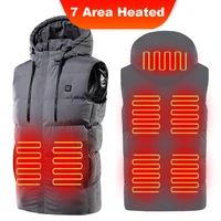 winter self heated hooded vest usb 7 zone electric heating intelligent warm clothes men women outdoor travel hiking sports coats