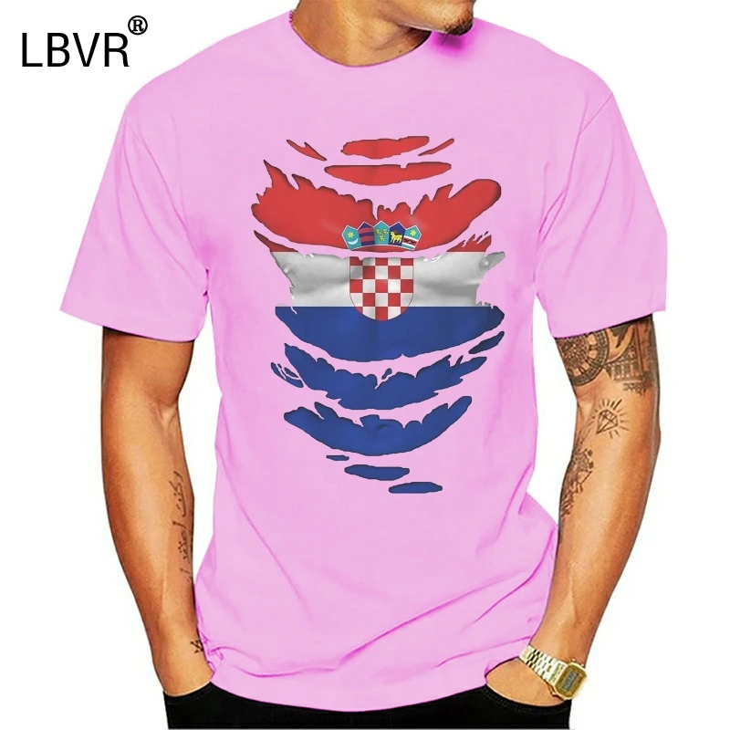 Хорватия Флаг Футболка видеть мышцы через рваная футболка хорватский Размеры S