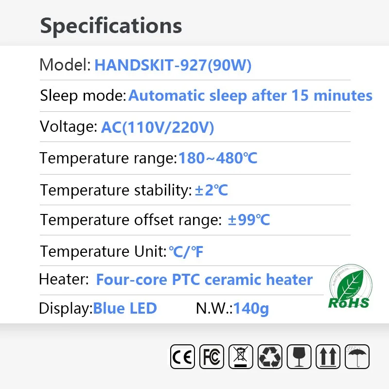 Электрический паяльник Handskit Цифровой с термоконтролем и 4 жилами мощность 90 Вт 5