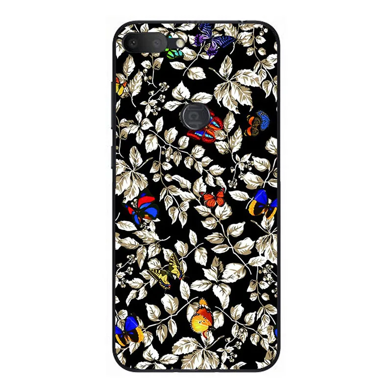 

Soft silicone Phone Cases For Alcatel 1S 5024D 2019 5.5 inch Material Phone Case Back Cover Coque Print painting Flower style