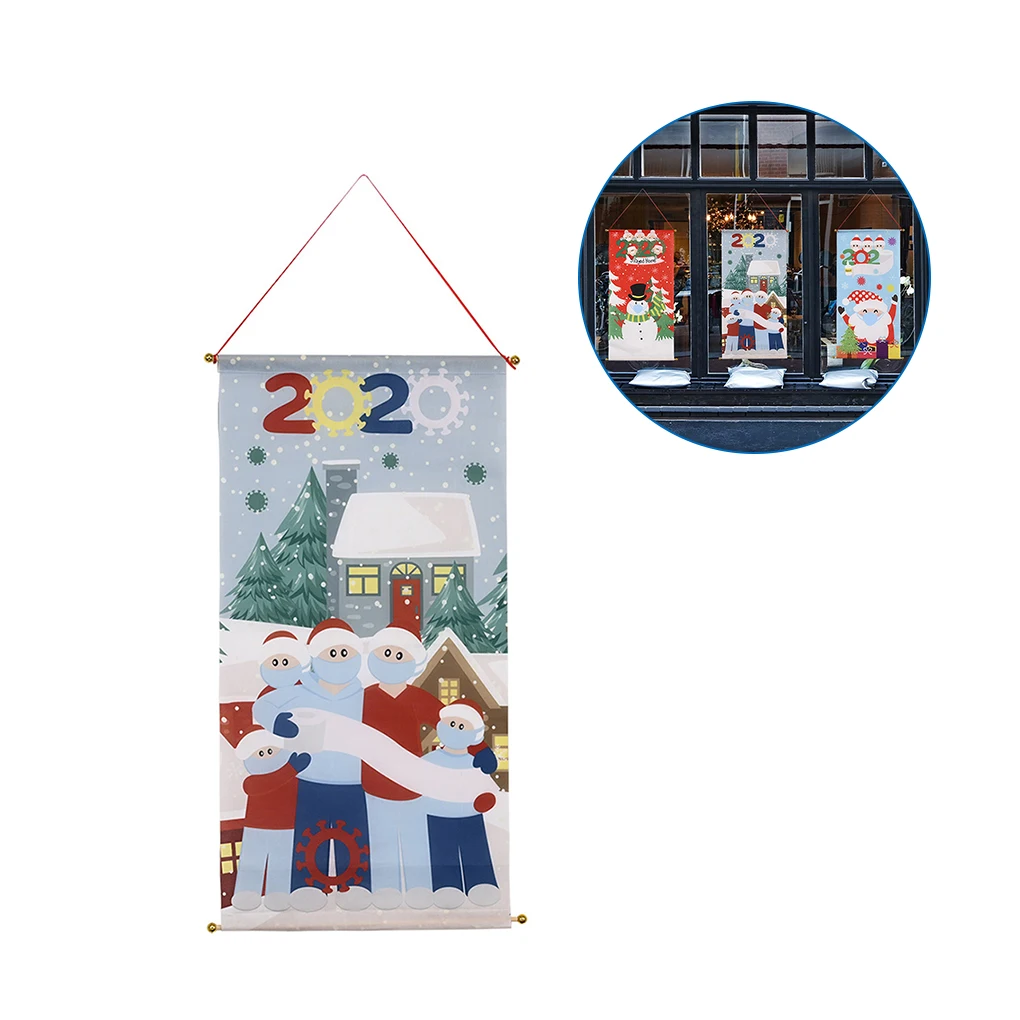 

Home Christmas Banner Window Door Wall Hanging Flag Christmas Holiday New Year Decoration