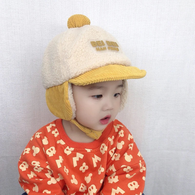 

Unisex Children Cute Winter Outing Warm Artificial Leather Hats Boys And Girls' Ear Caps Lei Feng Hat New Winter New