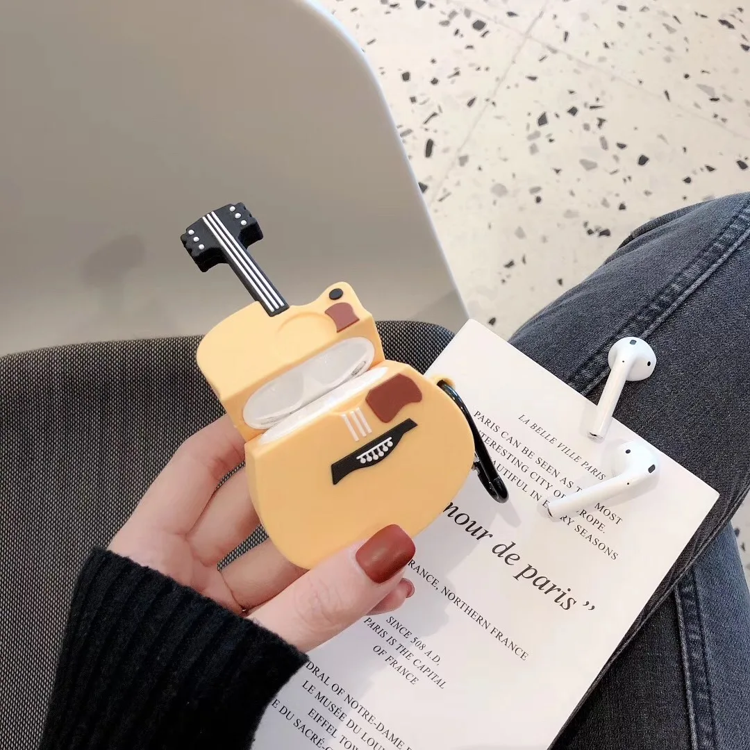 Чехол для AirPod 2 мягкий силиконовый беспроводной чехол наушников с 3d рисунком