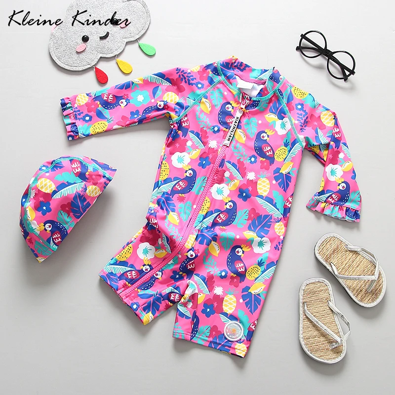 Купальник для девочек с УФ блоком слитный купальник детский купальный костюм