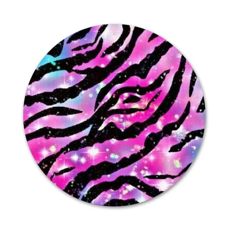 Значки 58 мм белые черные розовые золотые в виде зебры значки украшения броши