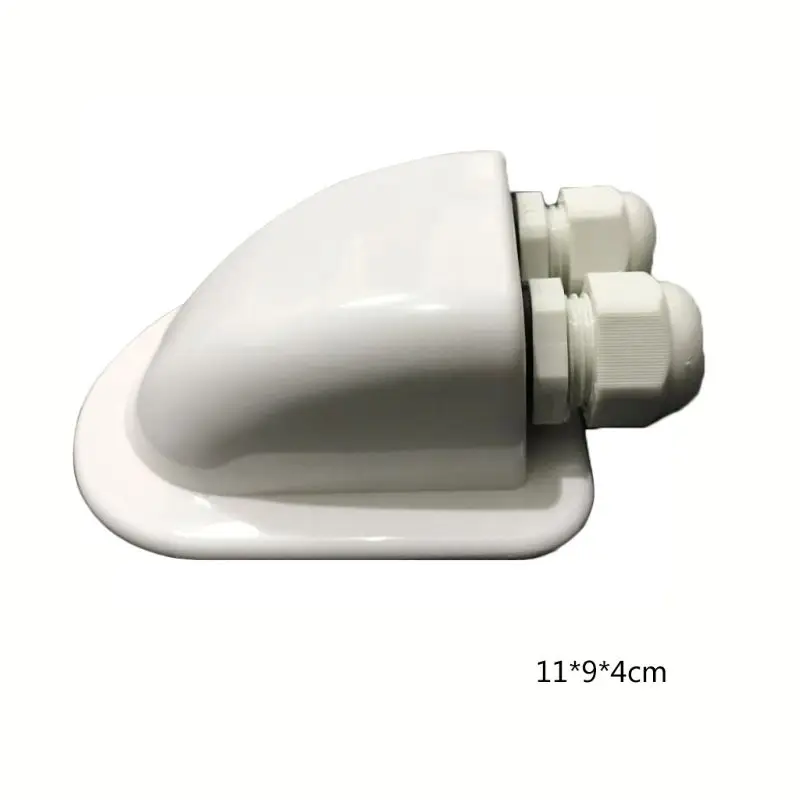 

2021 New ABS Solar RV Yacht Stand Roof Duct Cable Entry Double Hole Round Junction Box White