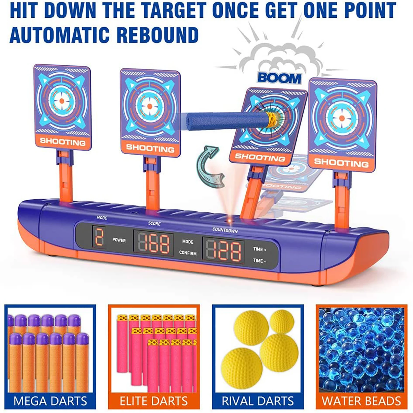 Пули для стрельбы Nerf 4 режима цифровая цель подсчета очков АВТОСБРОС Детская игра