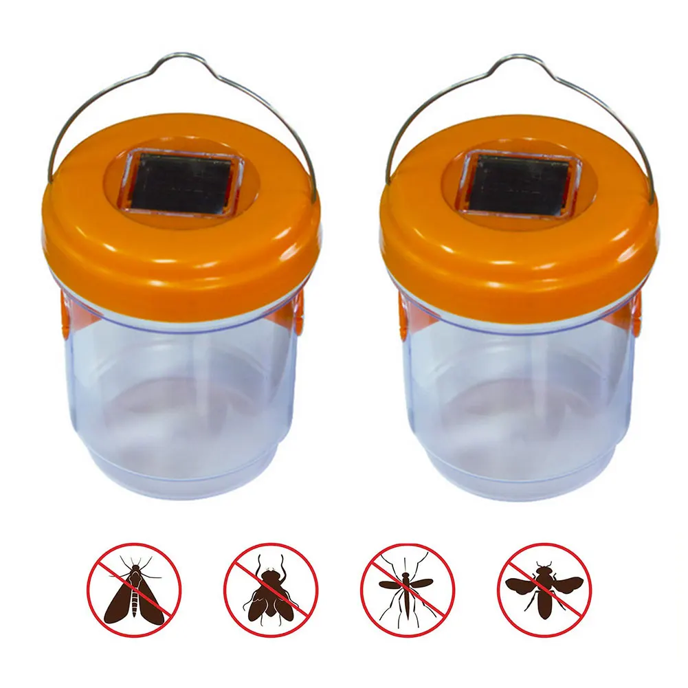 

2PCS Solar LED Fly Trap Insect Drosophila Fruit Fly Wasp Non-Toxic Insect Repellents Outdoor Insect Catcher Tool Control Cup