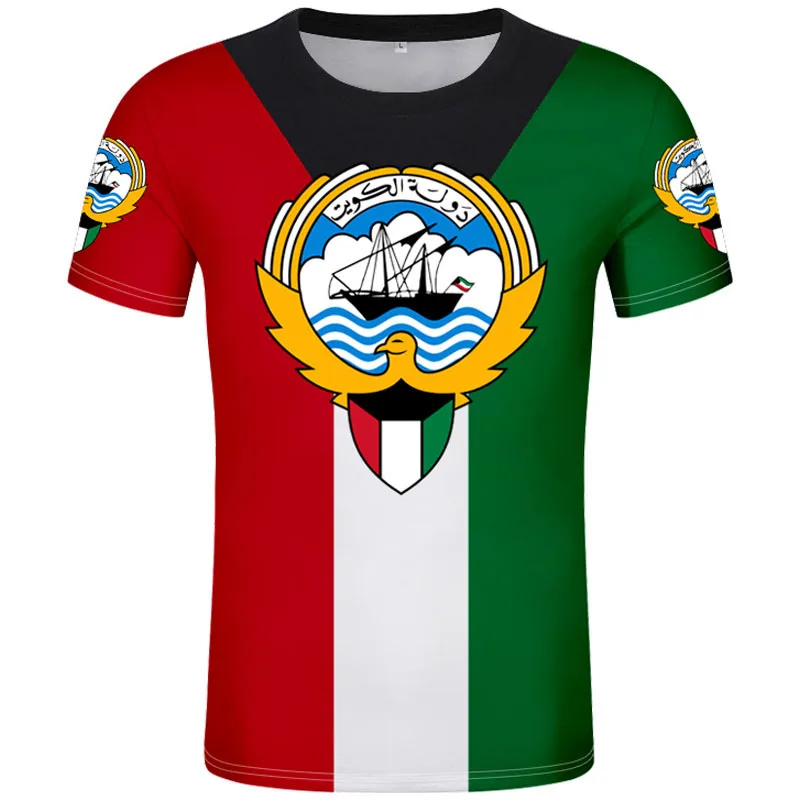 

Kuwait T Shirt Diy Free Custom Made Name Number Kwt T-shirt Nation Flag Kw State Kuwaiti Arabic Arab College Print Photo Clothes