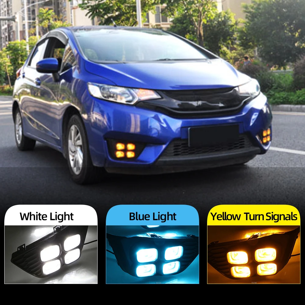 CSCSNL 1 пара светодиодный Габаритные огни для Honda Jazz fit 2014 2015 2016 DRL Противотуманные