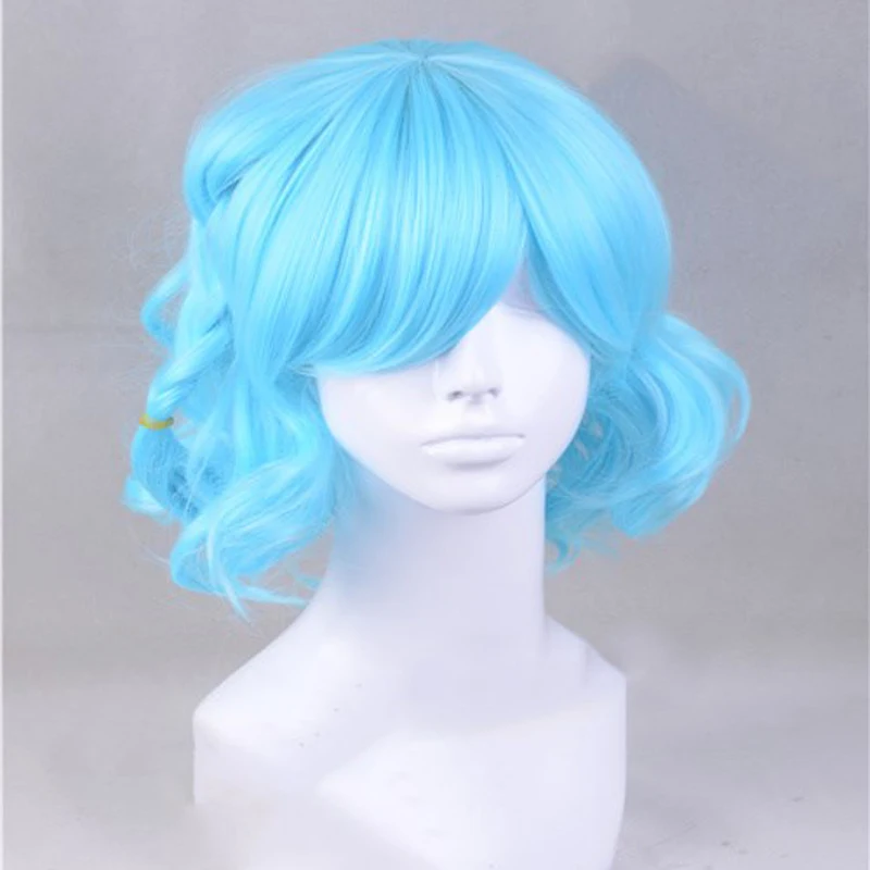 Парик для косплея из японского аниме припара Дороти Уэст Блу короткий Хэллоуина|