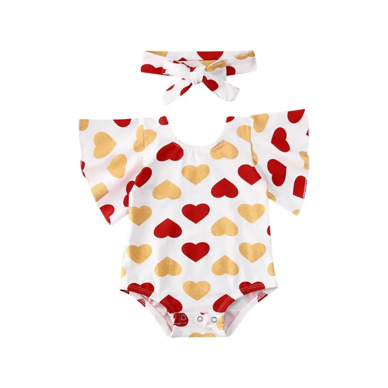 Милая одежда на День святого Валентина для новорожденных девочек 0 18 месяцев