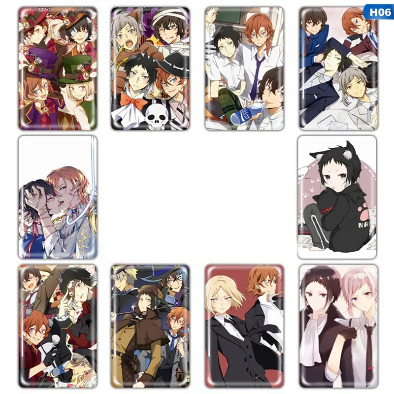 

10pcs Anime Bungou Stray Dogs Anime Card Stickers Scrub Card Sticker Kids Sticker Toys Diy Waterproof Card Classic Kids Gift