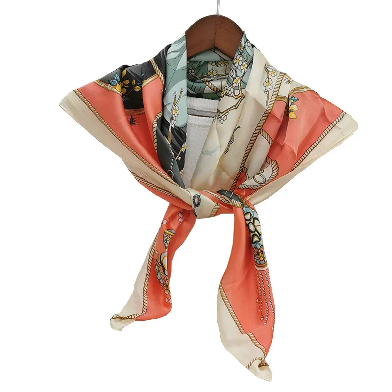 

Silk Scarf Women Shawls Wraps Fashion Small Hair Neck Hijabs Foulard Scarves Female Lady bufanda seda mujer echarpe ete soie