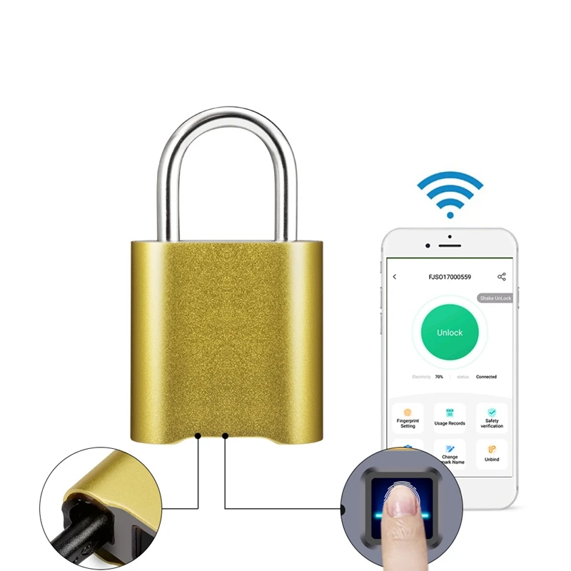 Смарт отпечаток пальца Bluetooth перезаряжаемый замок без ключа разблокировка