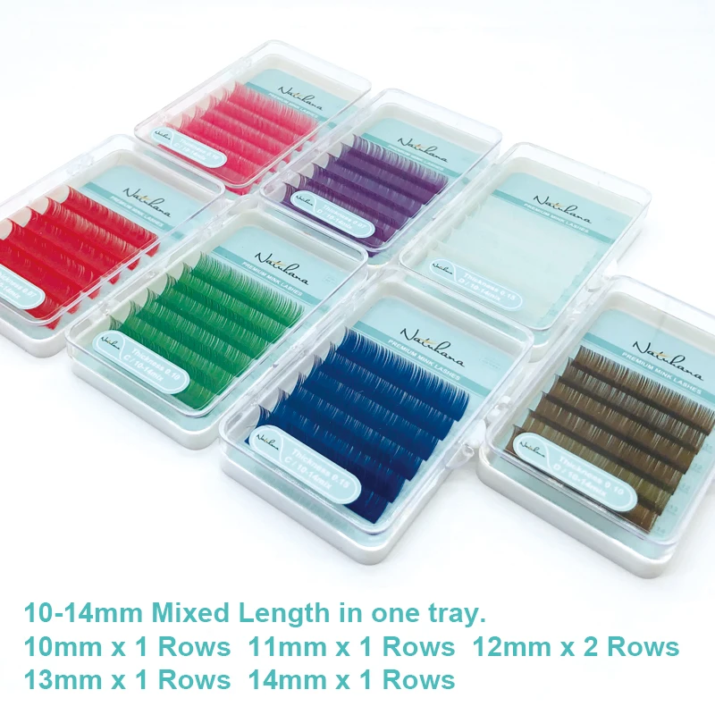 Накладные ресницы NATUHANA 30 чехлов/партия красные розовые коричневые фиолетовые