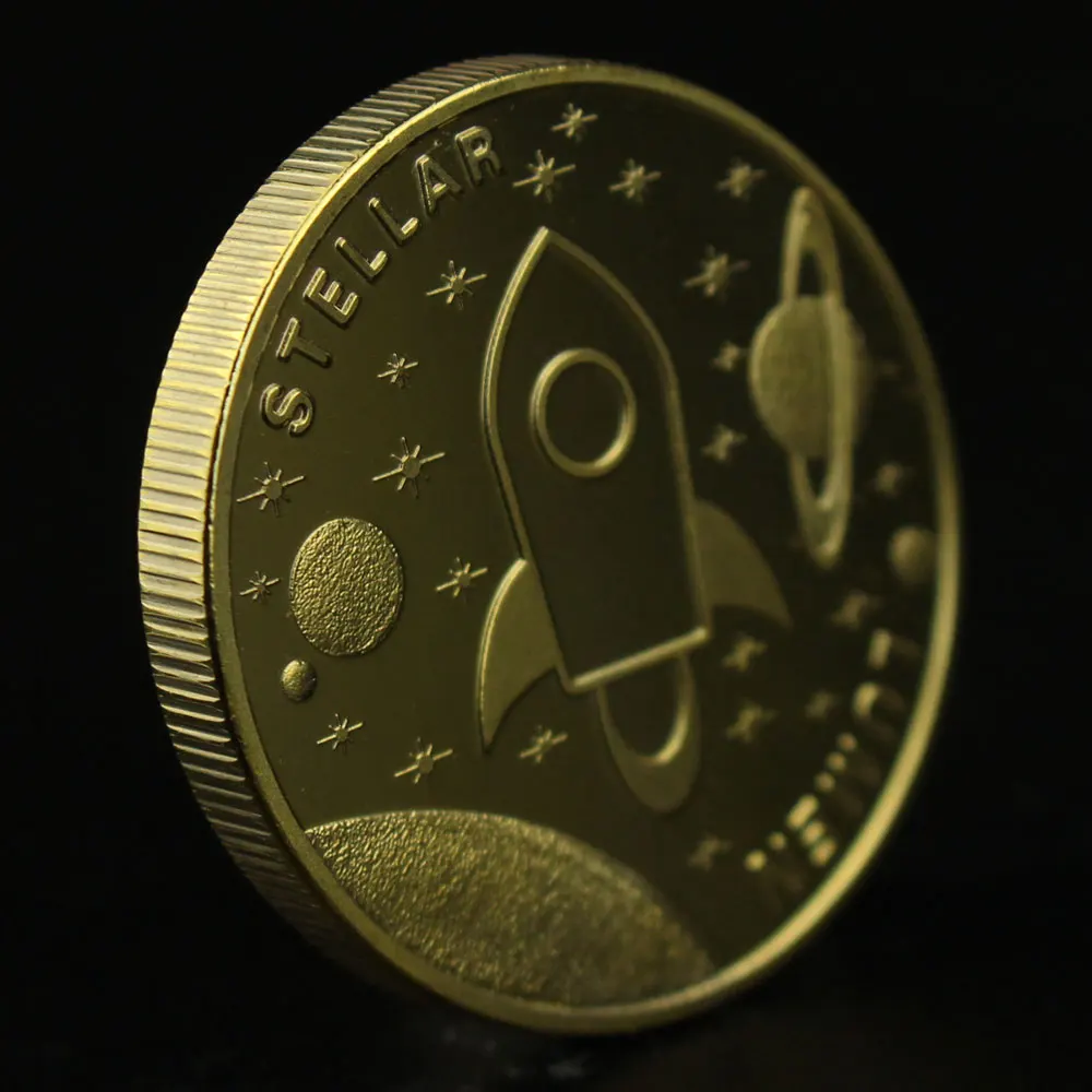 Позолоченная памятная криптовалюта Lumen Stellar Quick Micropayment ракета физическая