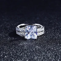 diwenfu solid 925 sterling silver fl cut diamond ring bridal sets for women anillos de silver 925 jewelry diamond bizuteria anel