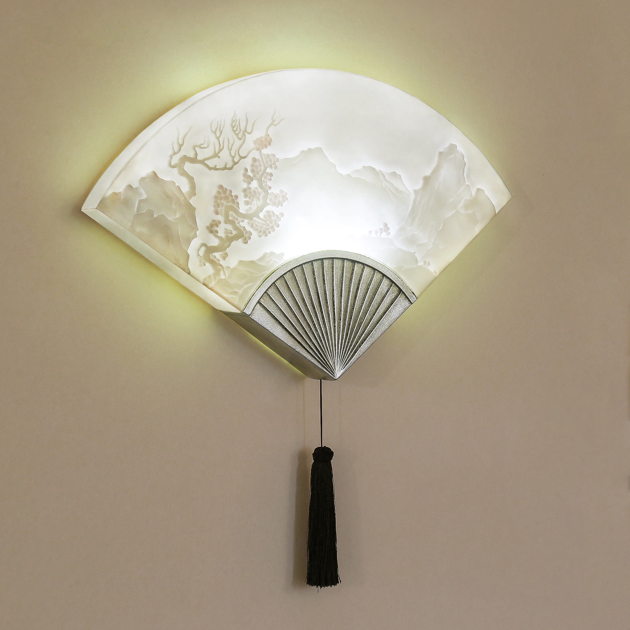 Классический китайский вентилятор настенный светильник для гостиной лестницы