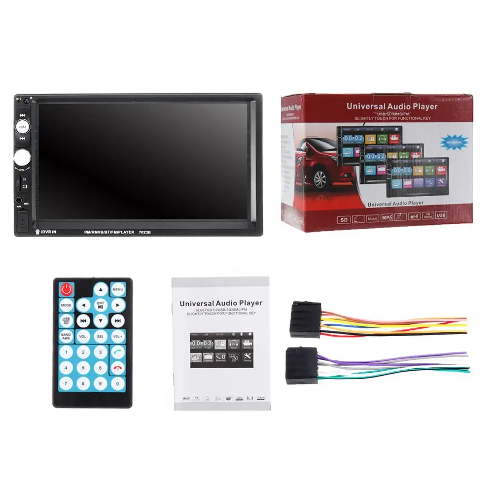 Автомагнитола 2 DIN 7 дюймов мультимедийный mp5 плеер FM USB AUX HD Bluetooth Совместимый
