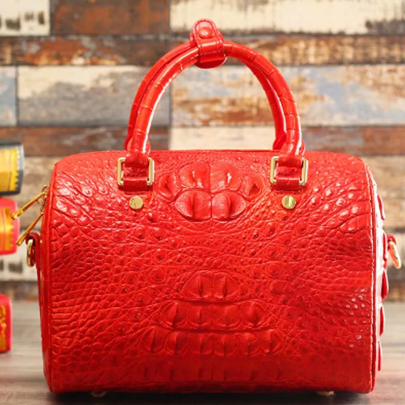 

ourui new arrival true crocodile leather female pillow bag Genuine crocodile leather women handbag Female bag women bag