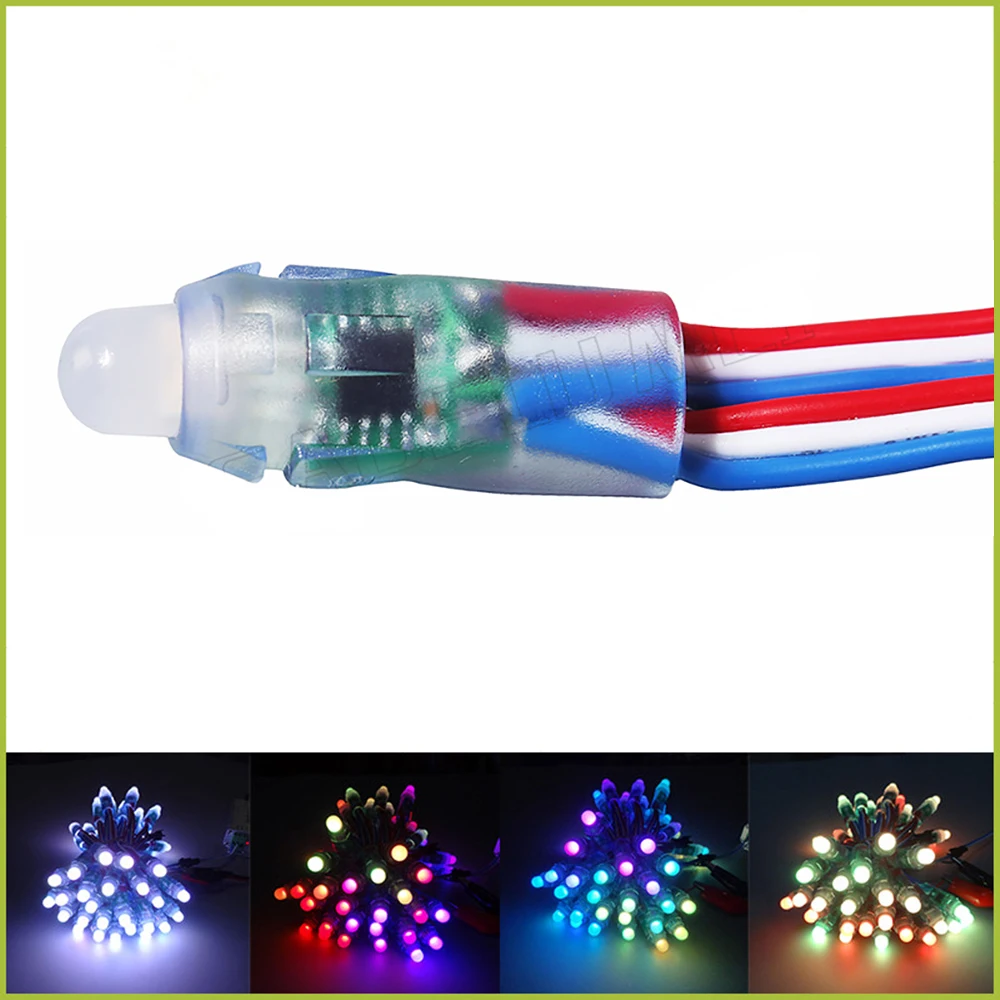 

WS2811 IC RGB светодиодный модуль гирлянды DC5V 12V 1000pcs 12mm полноцветный IP68 наружный водонепроницаемый рекламный пиксель
